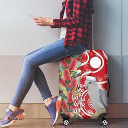 Blue Galah Mutation Christmas Australia Luggage Cover Falalalala Galalah Bottlebrush Red Aboriginal Art LT14