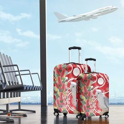Blue Galah Mutation Christmas Australia Luggage Cover Falalalala Galalah Bottlebrush Red Aboriginal Art LT14
