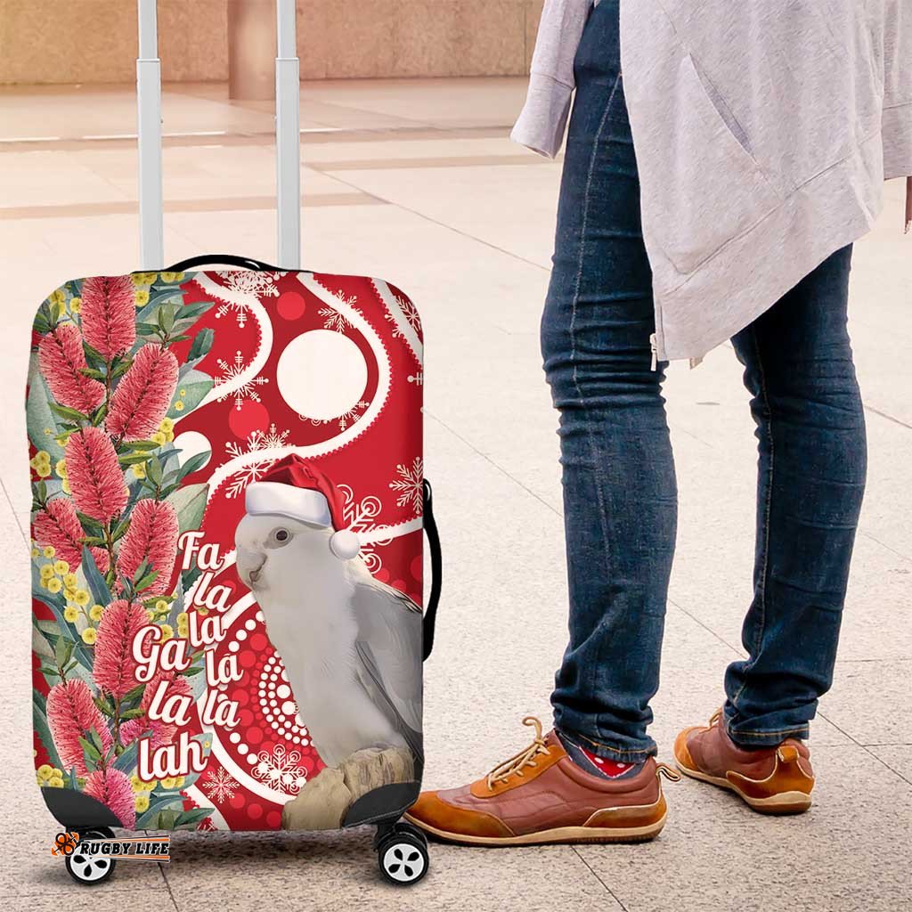 Blue Galah Mutation Christmas Australia Luggage Cover Falalalala Galalah Bottlebrush Red Aboriginal Art LT14