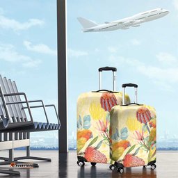 Birds and Floral Aussie Lorikeet Luggage Cover Pastel Yellow LT7