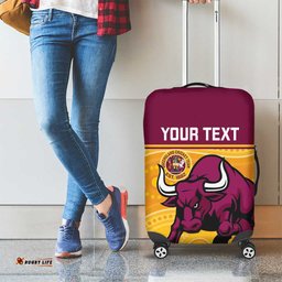 Custom Australia Queensland Cricket Luggage Cover Go Bulls - Aboriginal Art LT14