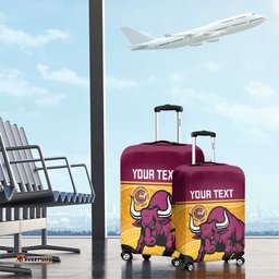Custom Australia Queensland Cricket Luggage Cover Go Bulls - Aboriginal Art LT14
