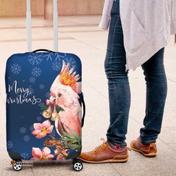 Australia Christmas Pink Cockatoo with Banksia Luggage Cover Snowy Blue LT7