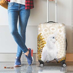 Australia Little Corella Luggage Cover Cacatua Sanguinea Western Grevillea Aboriginal Art LT14