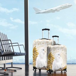 Australia Little Corella Luggage Cover Cacatua Sanguinea Western Grevillea Aboriginal Art LT14