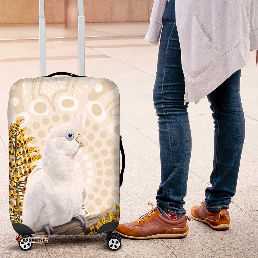 Australia Little Corella Luggage Cover Cacatua Sanguinea Western Grevillea Aboriginal Art LT14