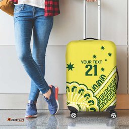 Custom Cricket Aussie Pride Luggage Cover Aboriginal Dot Art Cricket LT9