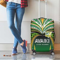 Cook Islands Rugby League Luggage Cover Avaiki Tatau Tribal Motifs Black Color LT03