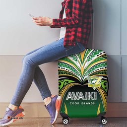 Cook Islands Rugby League Luggage Cover Avaiki Tatau Tribal Motifs Black Color LT03