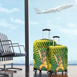 Custom Australia Cricket Luggage Cover Aussie Baggy Greens - Kangaroo Mascot Style LT14