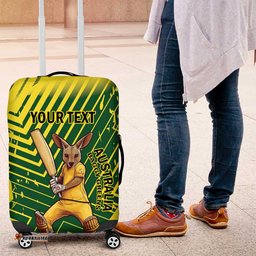 Custom Australia Cricket Luggage Cover Aussie Baggy Greens - Kangaroo Mascot Style LT14