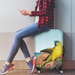 Australia Rock Parrot Luggage Cover Pigface Carpobrotus Rocky Island Vibes LT14