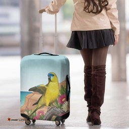 Australia Rock Parrot Luggage Cover Pigface Carpobrotus Rocky Island Vibes LT14