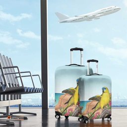 Australia Rock Parrot Luggage Cover Pigface Carpobrotus Rocky Island Vibes LT14