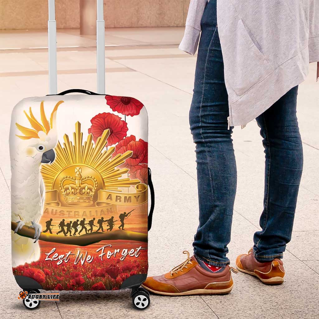 Australia Cockatoo ANZAC Day Luggage Cover Lest We Forget LT05