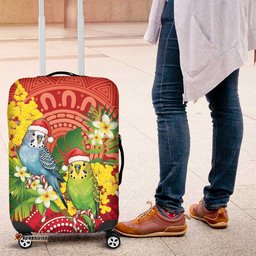Budgerigar Australia Christmas Luggage Cover Budgies Golden Wattle Aboriginal Red LT14