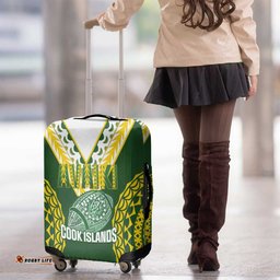 Avaiki Cook Islands Rugby Luggage Cover Kuki Airani Tatau Green LT14