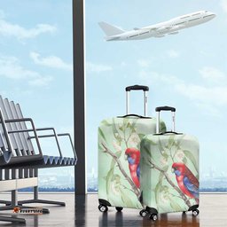 Australia Crimson Rosella Luggage Cover Platycercus Elegans Eucalyptus Alba Watercolor LT14