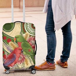 Australia Moluccan Eclectus Luggage Cover Australian Native Flowers Indigenous Art LT14