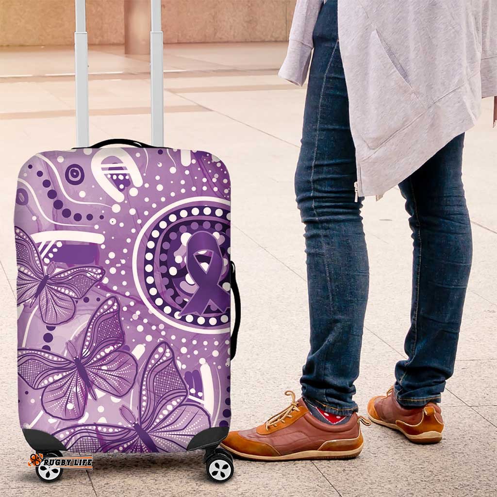 Australia Epilepsy Awareness Indigenous Luggage Cover Butterfly Aboriginal Art LT7