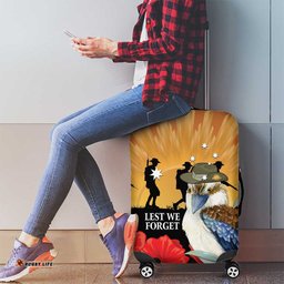 Australia Kookaburra ANZAC Day Luggage Cover Rising Sun 25th April Poppy Eucalyptus Blossoms LT14