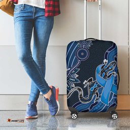 Autism Awareness Luggage Cover Hope Ribbon And Aboriginal Patterns DT05