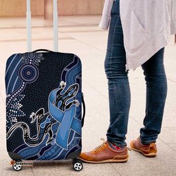 Autism Awareness Luggage Cover Hope Ribbon And Aboriginal Patterns DT05