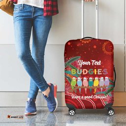 Australia Budgerigar Christmas Personalised Luggage Cover Budgies Hakea Have A Good Chrissie LT14
