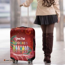 Australia Budgerigar Christmas Personalised Luggage Cover Budgies Hakea Have A Good Chrissie LT14