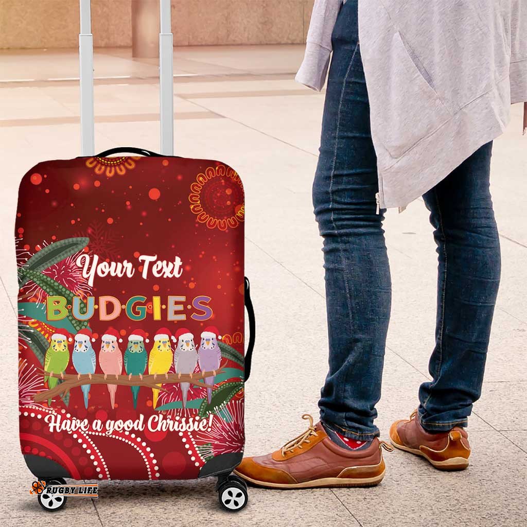 Australia Budgerigar Christmas Personalised Luggage Cover Budgies Hakea Have A Good Chrissie LT14