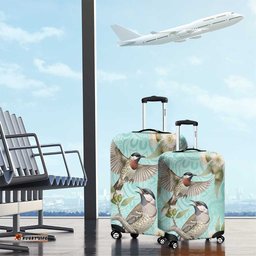 Australia Red Wattlebird Luggage Cover Eucalyptus Alba Indigenous Art LT14