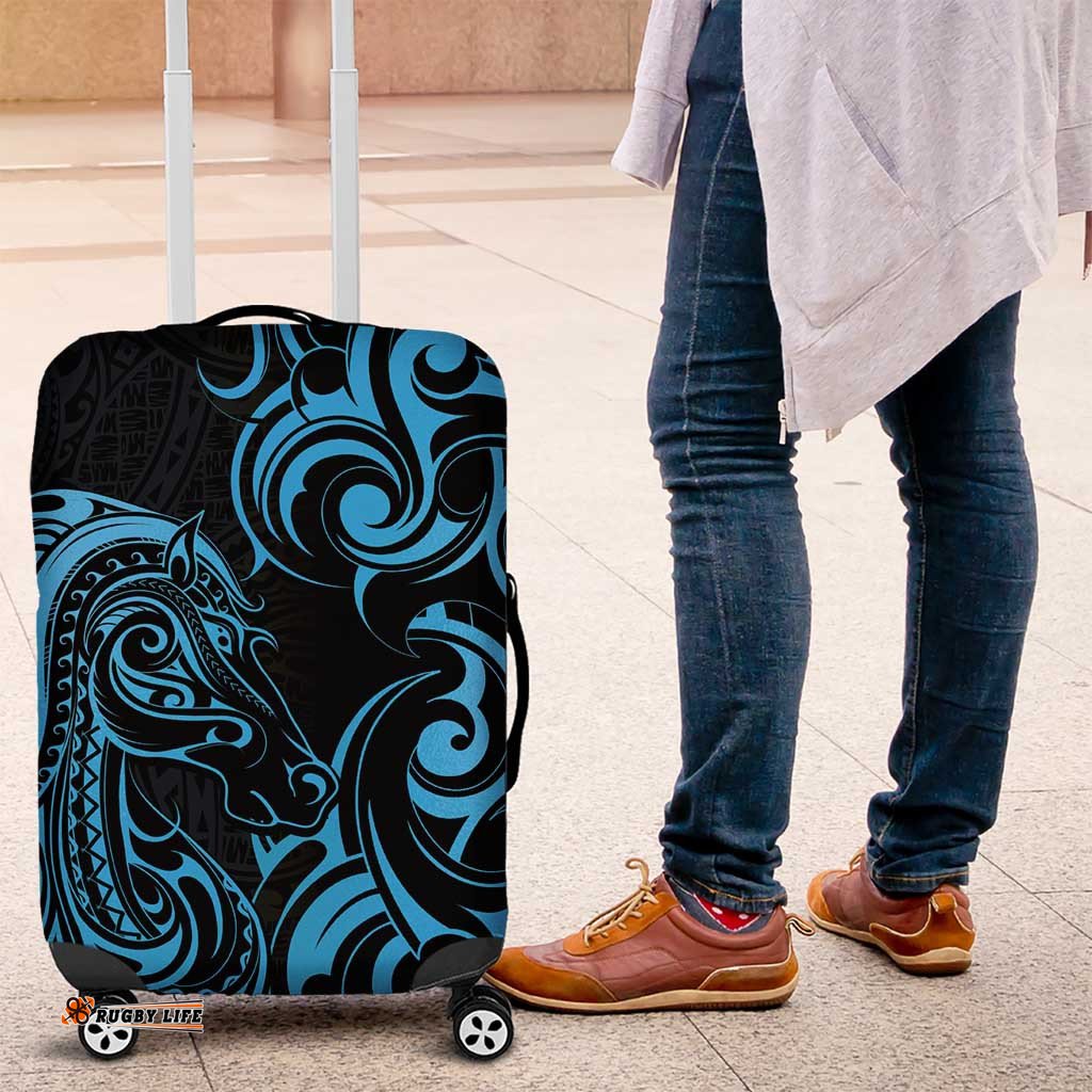 Blue Aoteara Horse Racing Luggage Cover NZ Maori Pattern LT14