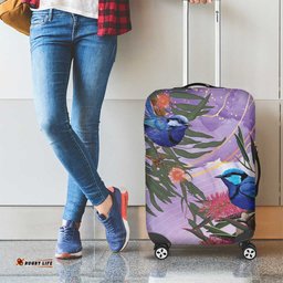 Australia Splendid Fairy Wren on Eucalyptus Luggage Cover Epilepsy Awareness LT7