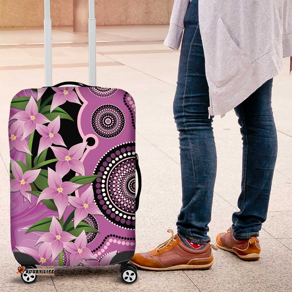 Australia Boronia Luggage Cover Aussie Native Flowers Indigenous Art LT14