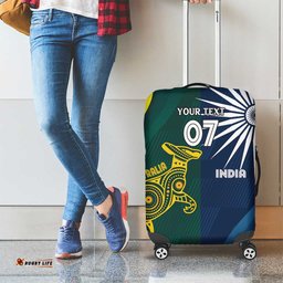 Custom India and Australia Cricket Luggage Cover Special Half-Half Mix LT7