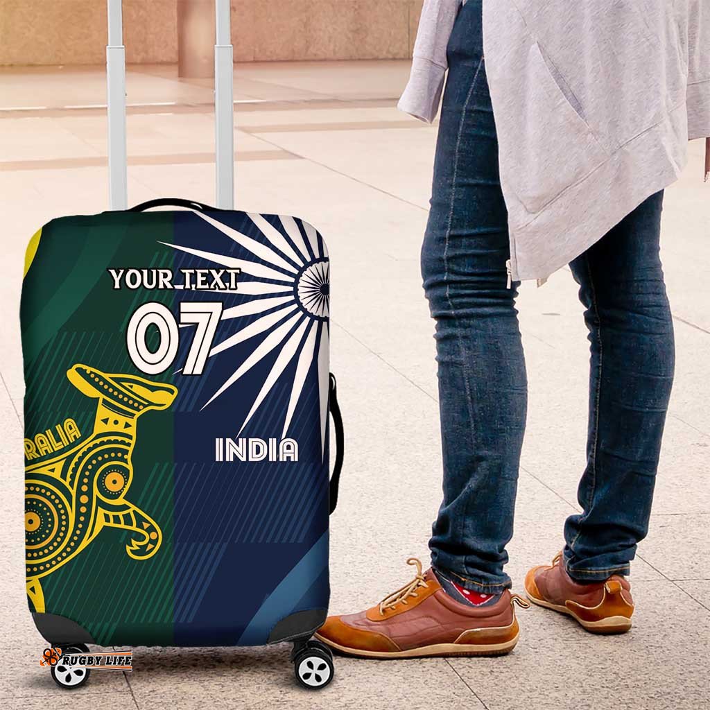 Custom India and Australia Cricket Luggage Cover Special Half-Half Mix LT7