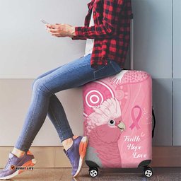 Australia Breast Cancer Awareness Luggage Cover Galah Faith Hope Love Pink Month LT14