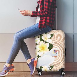 Australia Long-billed Corella Luggage Cover Cacatua Tenuirostris Plumeria Aboriginal Art LT14