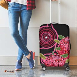Australia Waratah Luggage Cover Telopea Aussie Native Flowers Indigenous Art LT14