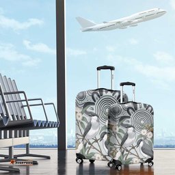 Australia Grey Butcherbird Luggage Cover Eucalyptus Alba Indigenous Art LT14