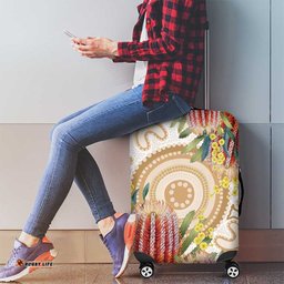 Australia Banksia Luggage Cover Aussie Native Flowers Indigenous Art LT14