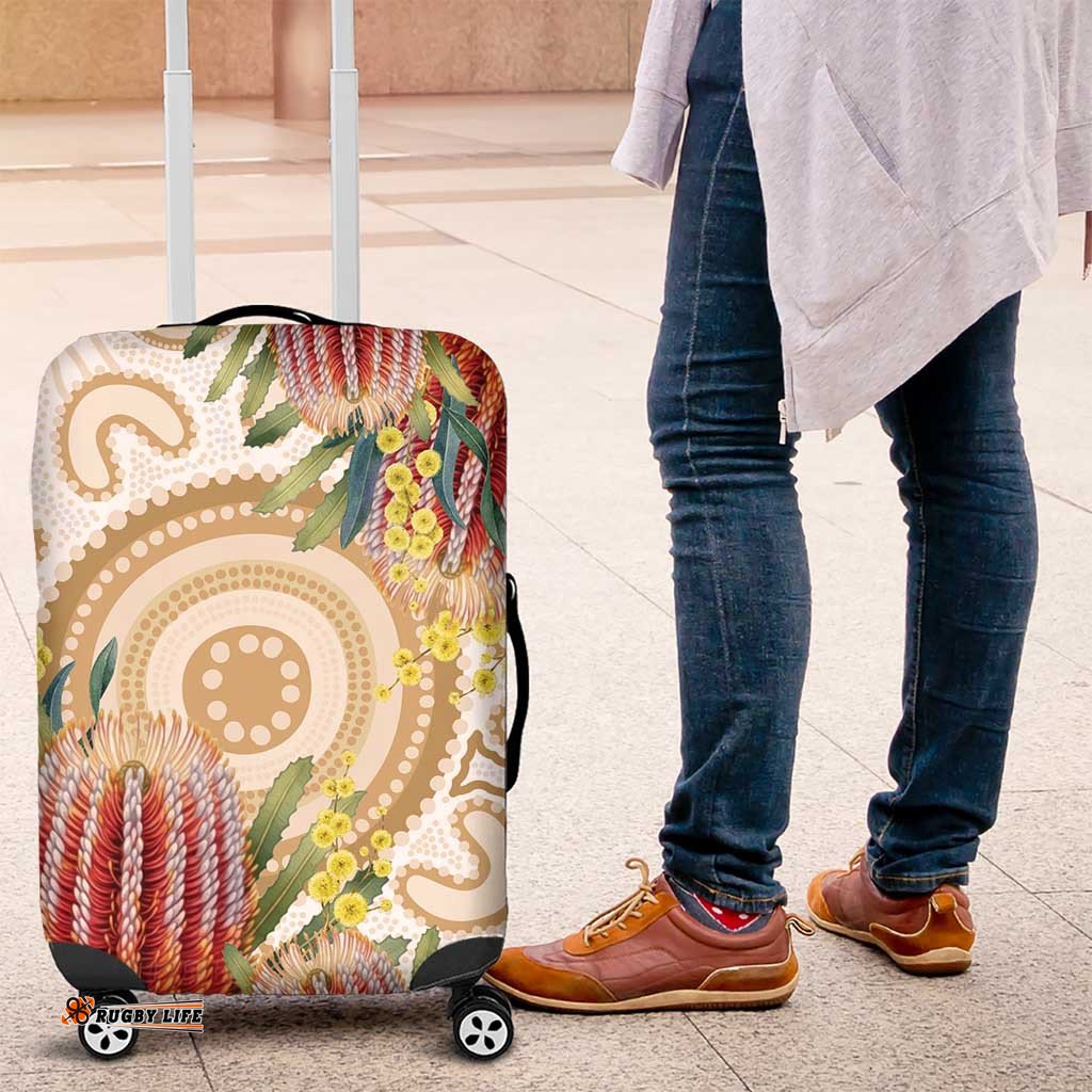 Australia Banksia Luggage Cover Aussie Native Flowers Indigenous Art LT14