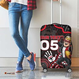 Custom Saints Football Luggage Cover Aboriginal Dot Art Pattern DT05