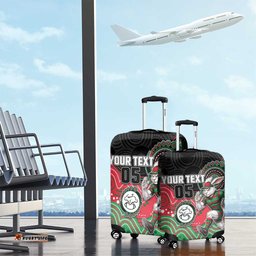Custom Rabbitohs Luggage Cover Rabbit Mascot With Aboriginal Indigenous DT05