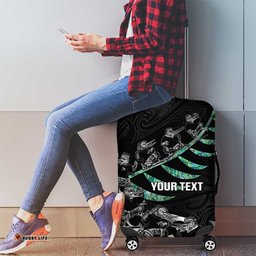 Custom New Zealand Silver Fern Rugby Luggage Cover Aotearoa Kiwi Maori Pattern LT14