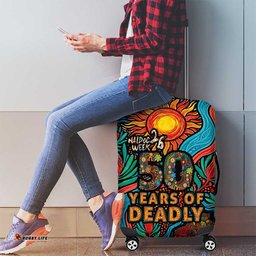 NAIDOC Week 26 Luggage Cover 50 Years of Deadly Aboriginal Motif LT03