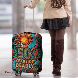 NAIDOC Week 26 Luggage Cover 50 Years of Deadly Aboriginal Motif LT03