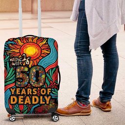 NAIDOC Week 26 Luggage Cover 50 Years of Deadly Aboriginal Motif LT03