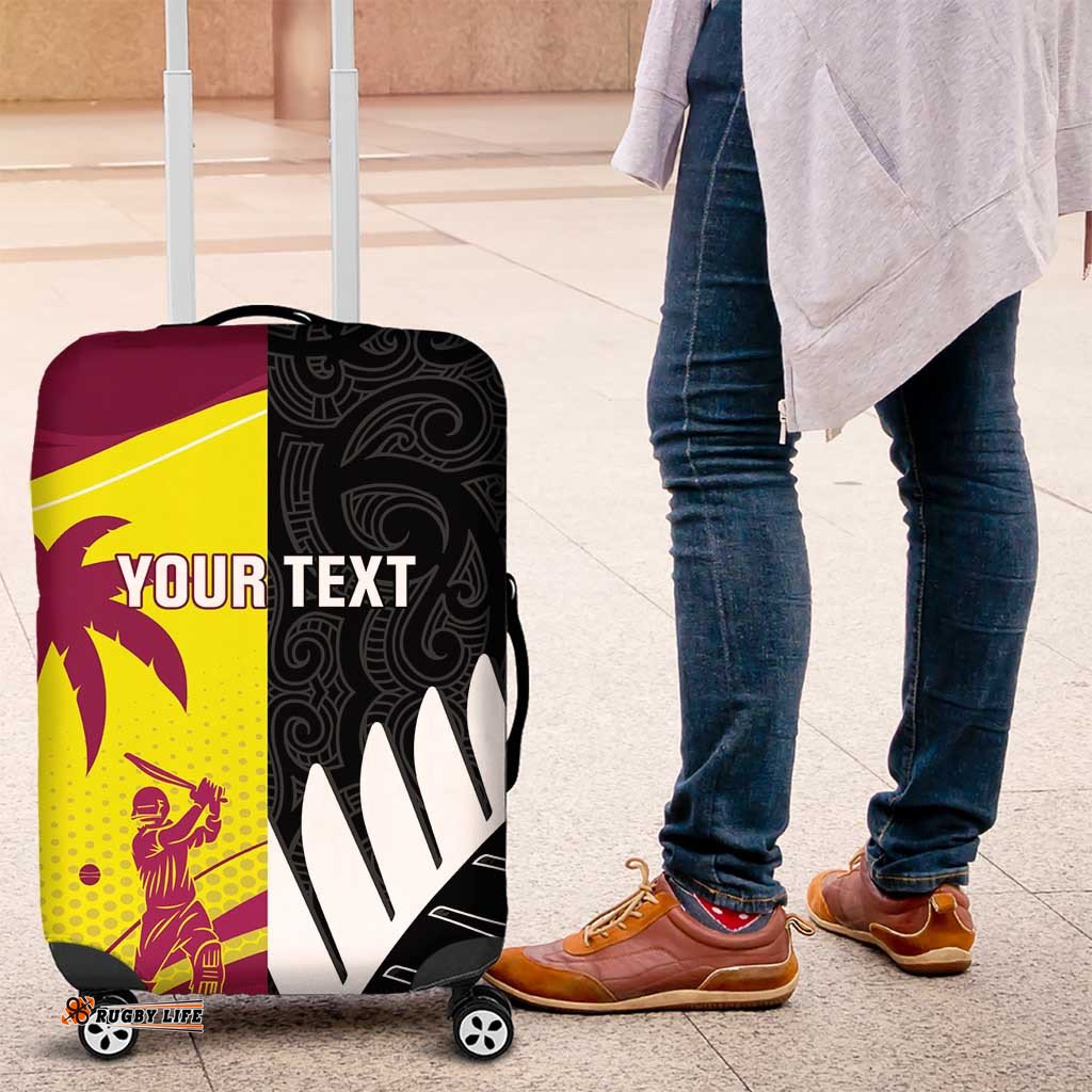 New Zealand and West Indies Cricket Custom Luggage Cover Black Cap Windies Together LT14