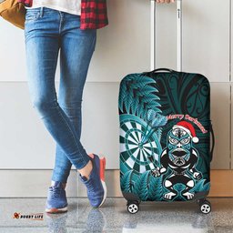 New Zealand Darts Christmas Luggage Cover Maori Fern Merry Dartsmas LT14